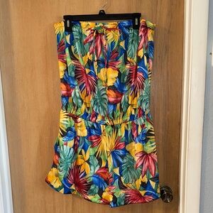 Granada Tropical Floral Strapless Romper